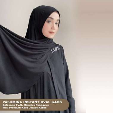 Hijab Jilbab Pashmina Instan Oval Jersey Pastan Pasmina Instant Hitam