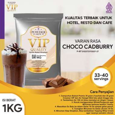 Bubuk Minuman Kualitas VIP Rasa Choco Cadburry 1 Kg Cadbury Bubuk Minuman Kelas VIP Boba Drink Powde
