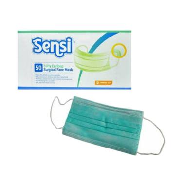 Sensi Masker Earloop Masker [3 Ply] isi 50 pcs Original ada emboss Sensi
