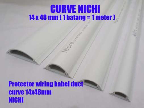 Kabel duct lantai floor cable duct 14x48 nichi protector oval curve putih