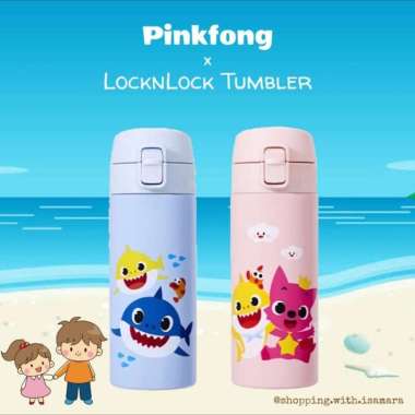 Lock n Lock x Pinkfong Baby Shark Tumbler / termos / tempat minum Biru Muda