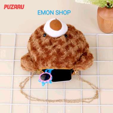 Tas Selempang Boneka Puzaru PZR 101 Kepala Beruang Coklat