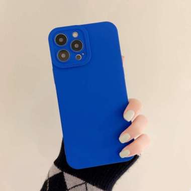 Case iPhone 12 Pro Max Soft Casing Cover Silicone Pelindung Camera - Hitam Biru