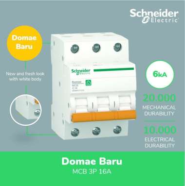 Schneider DOMAE MCB 16A 3P 6KA - DOMF01316