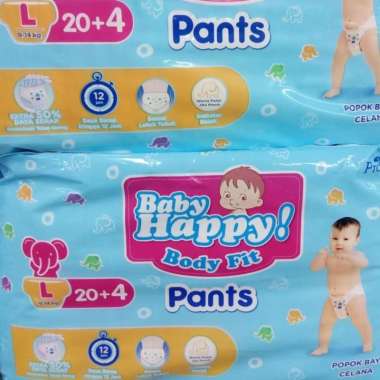 Promo Harga Baby Happy Body Fit Pants L20+4 24 pcs - Blibli