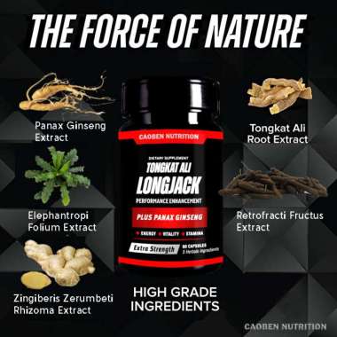 Tongkat Ali Longjack + Panax Ginseng, 60 Kapsul Extra Strength