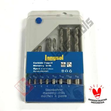 LANGSOL Mata Bor Beton Set 8 Pcs 3 - 10 mm Masonry Drill Bit Tembok