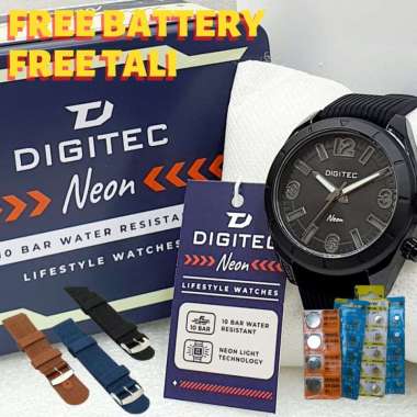 Jam Tangan Pria dan Wanita DIGITEC NEO Original Strap Rubber Free Tali dan Battery Cadangan Box dan 
