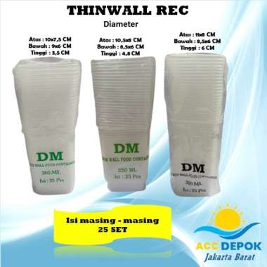 Thinwall DM 300 ML / Thinwall 300 Rec / Thinwall Kotak persegi panjang 300ML / Thinwall 200ML / Thin
