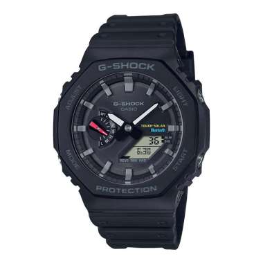 Jam Tangan Pria Casio G-Shock GA-B2100-1ADR CasiOak Tough Solar Digital Analog Dial Black Resin Band