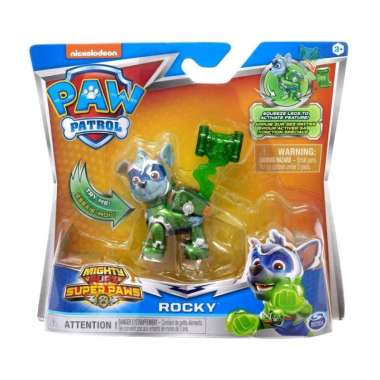 Paw Patrol Mighty Pups Super paw ROCKY Figure mainan anak kado ultah