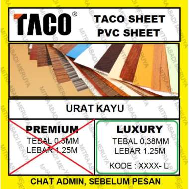Taco Sheet Wood Grain Luxury PVC Sheet Deco Sheet