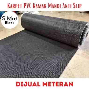 Keset Karpet PVC Anti Slip Meteran - Jaring - S MAT BLACK