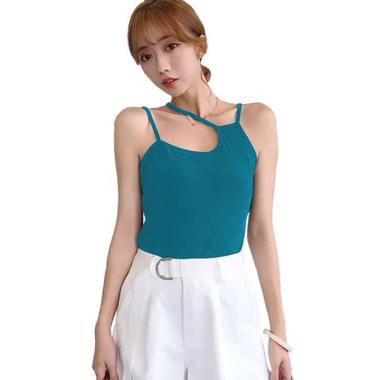 Jfashion Loli Korea Singlet Tanktop Wanita M Biru