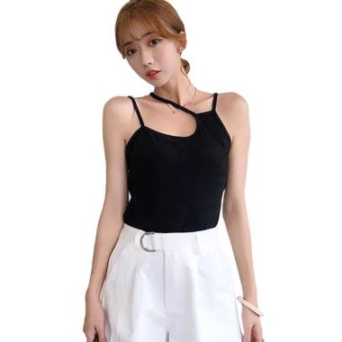 Jfashion Loli Korea Singlet Tanktop Wanita L Hitam