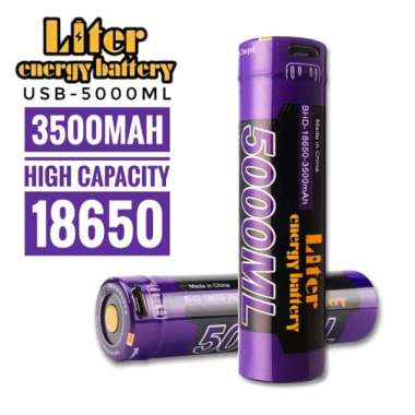 LITER 5000ML BATERAI USB 18650 3500mAh PROTECTED BATTERY