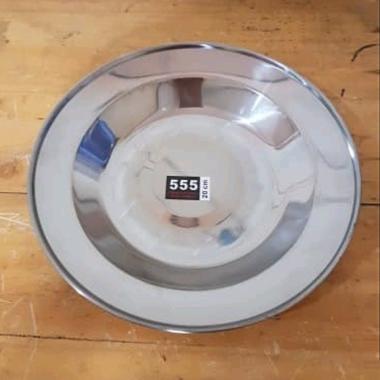 555 Piring Stainless Peralatan Makan [20 cm] Silver