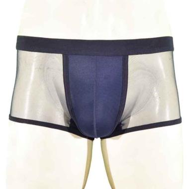CelanaDalamPria ID Transparan Underwear Sexy Celana Boxer Pria [P2761-1 pcs] L Navy