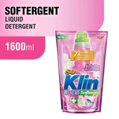 Promo Harga So Klin Liquid Detergent + Softergent Pink 1600 ml - Blibli