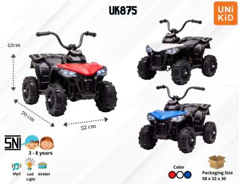 Mainan anak mobil aki ATV Mini UNIKID (UK875) merah