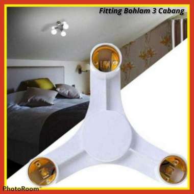 Fitting Sambungan Lampu Cabang 3 E27 Lampu Bohlam Studio EEE3342A