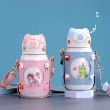 ONE-C711 Botol Minum Anak Sekolah Motaif Karakter 650ML Pouch Tumbler Minum Balita Anak TK Sedotan T