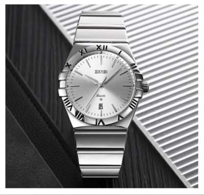 SKMEI 9257 Original Jam Tangan Pria Analog Rantai Casual Tahan Air SILVER