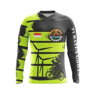 Bintang Sport Jersey V-Neck Pakaian Sepeda Custom Lengan Panjang Unisex [KLBFP70] S MULTICOLOR