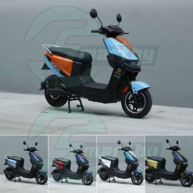 Sepeda Motor Listrik Goda Golden New Lion 200 Ban Tubeless 800 Watt Garansi SNI Merah Navy