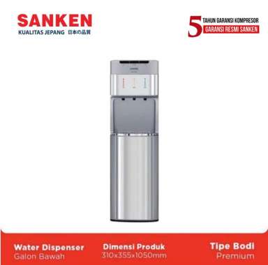 Sanken HWD-C200SS Dispenser Galon Bawah Bottom Loading