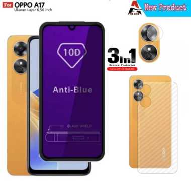 Tempered Glass OPPO A17 A77S Full Cover Protector Handphone Bonus Camera Protector Dan Garskin OPPO 