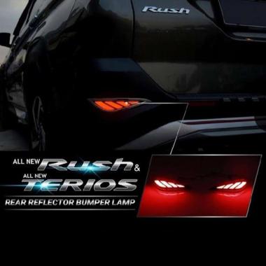 Lembaran Variasi Lampu LED Reflektor Bumper Belakang Mobil for All New Rush or Terios 2018 merah  ba