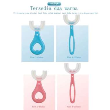 1 PC SIKAT GIGI BENTUK U bayi anak type U lembut toothbrush Bahan silikon bentuk U 6 - 12 Tahun Pink