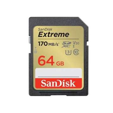 Gudang Digital Sandisk EXTREME SDXC 64 gb / 170 mb Gold