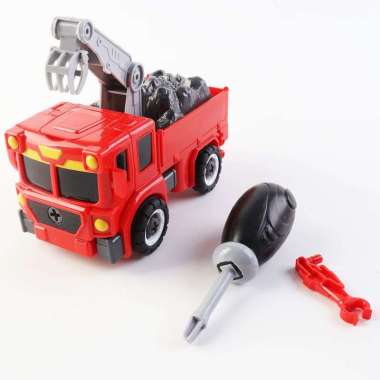 Okiedog Diy Robo Truck Crane Truck Red - Mainan Robot Truk Anak
