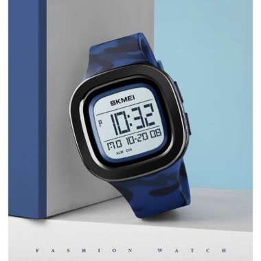 SKMEI 1580 Original Jam Tangan Pria Digital Rubber Karet Tahan Air BLUE CAMO
