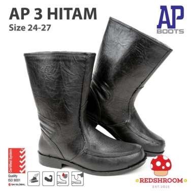Sepatu Boots Pendek AP 3 BLACK - Sepatu Boots Kulit 26