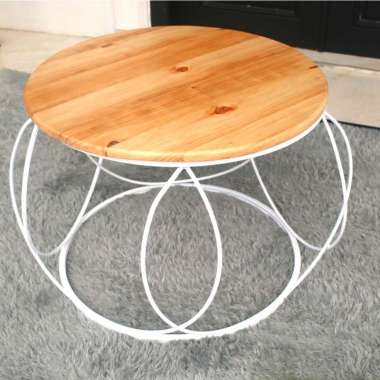 Meja Tamu Minimalis Ruang Tamu /Furniture meja tamu / meja teras / Coffee Table / Meja Bulat Bulat N