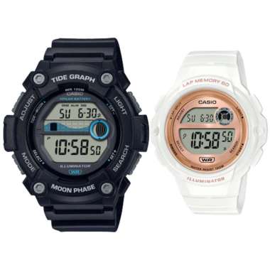 JAM TANGAN COUPLE ORIGINAL CASIO WS 1300H 1A WITH CASIO LWS 1200H 7A2VDF JAM COUPLE ORIGINAL CASIO W