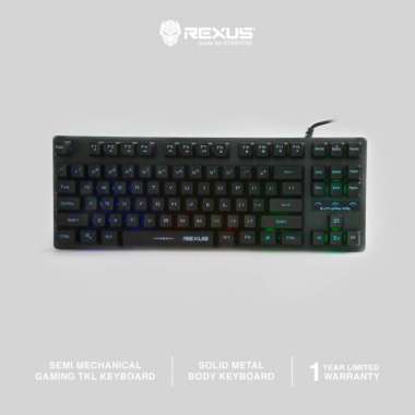 Rexus Keyboard Gaming Fortress K9TKL warna Silver
