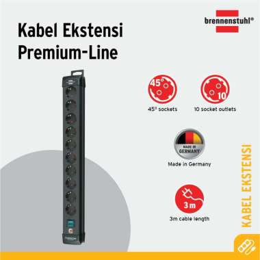 Brennenstuhl 1951100100 Premium-Line 10-Soket Black Stop Kontak