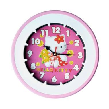 Esa Doraemon Hello Kitty Roda Jam Dinding Anak  + Free Baterai - #Pink