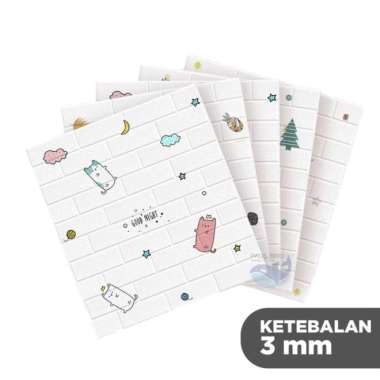 Wallpaper Stiker Dinding / Wallfoam 3D Emboss Dekorasi Kamar Anak warna cat