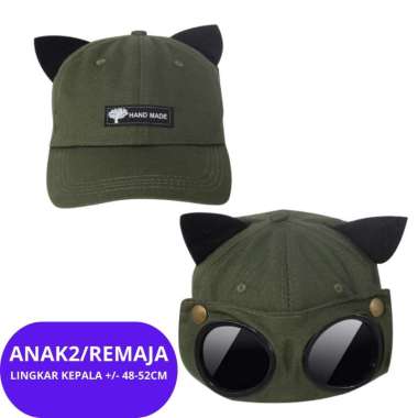 Baseball cap : GOGGLES KID EAR CAP - Topi baseball topi pria topi wanita topi capung topi pilot avia