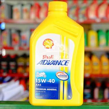 Shell Oli Motor Advance Ax5 1L 1 Liter 4T Sae 15W-40 1000Ml Sport Vixion GL Mega Pro Mesin ORIGINAL