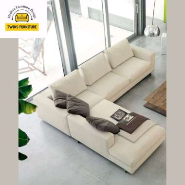 sofa ruang tamu L sudut kursi minimalis jati berkualitas