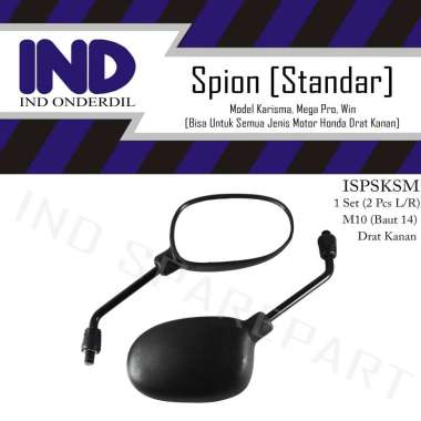 Spion-Sepion-Kaca-Mirror-Cermin Standart-Standar Kiri-Kanan Set Honda Win 100 & GL Pro & GL 125-100 