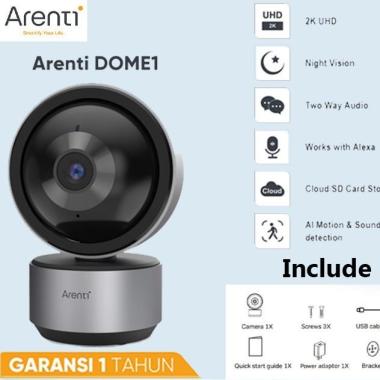 Arenti DOME1 IP Camera CCTV Cam 2K Rumah Baby WiFi Speaker Mic Motion