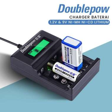 DOUBLEPOW Charger Baterai AA AAA 1.2V Kotak 9V NI-MH NI-CD Charger Only