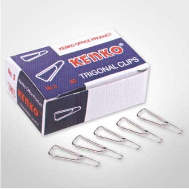 Paper Clip Trigonal / Klip Penjepit Kertas No. 3 Kenko silver